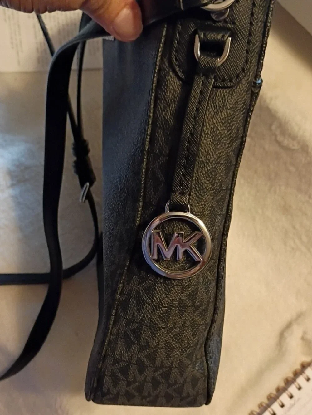 Michael Kors Black MK Logo Crossbody Shoulder Bag